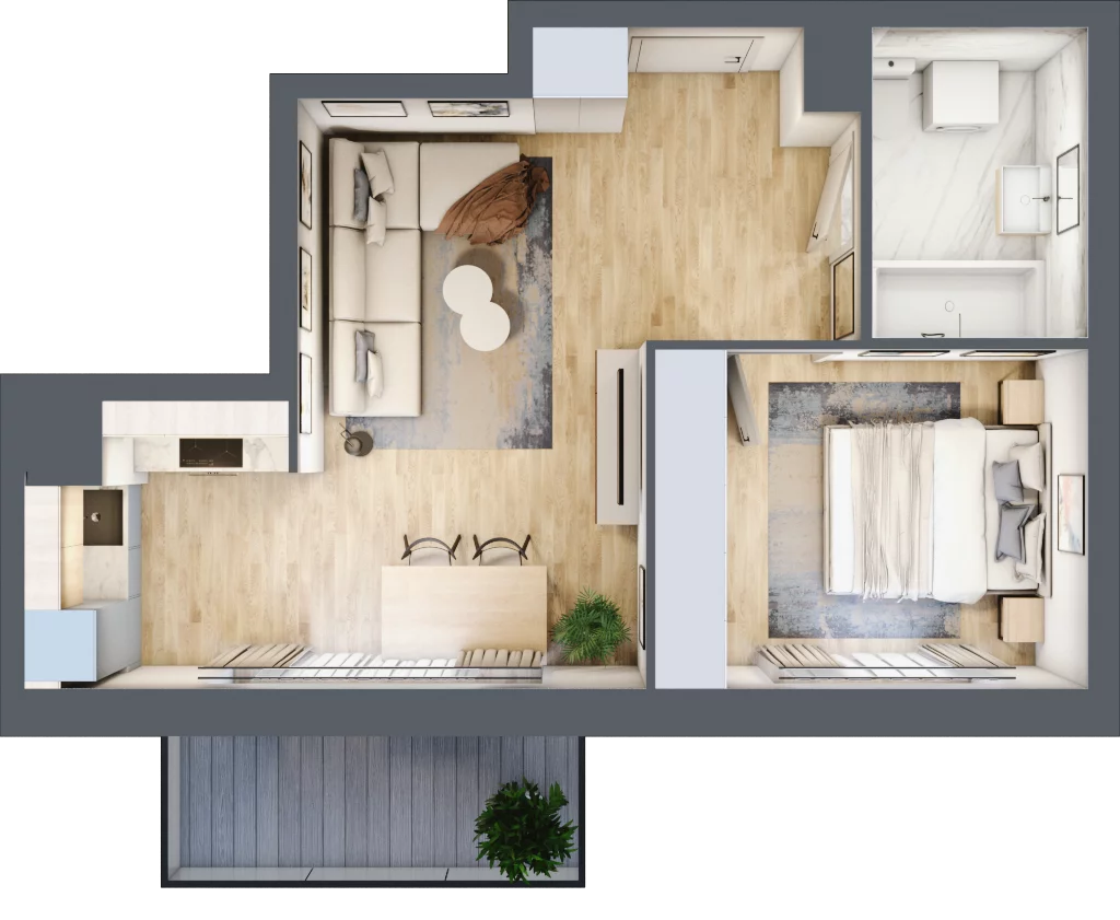 2 pokoje, mieszkanie 39,59 m², piętro 5, oferta nr K185, Osiedle Witaj etap II, Poznań, Naramowice, Naramowice, ul. Bielicowa