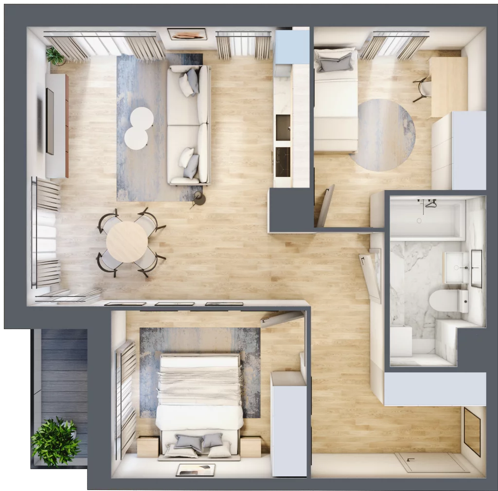 3 pokoje, mieszkanie 58,32 m², piętro 3, oferta nr L205, Osiedle Witaj etap II, Poznań, Naramowice, Naramowice, ul. Bielicowa