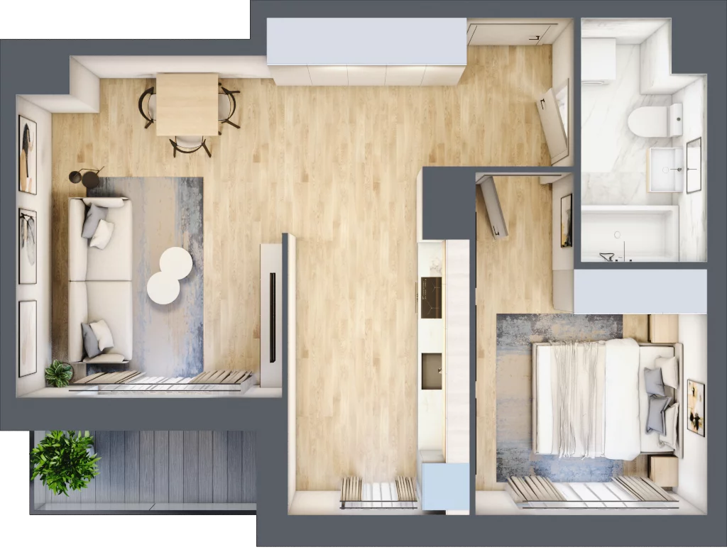 2 pokoje, mieszkanie 46,95 m², piętro 4, oferta nr L209, Osiedle Witaj etap II, Poznań, Naramowice, Naramowice, ul. Bielicowa