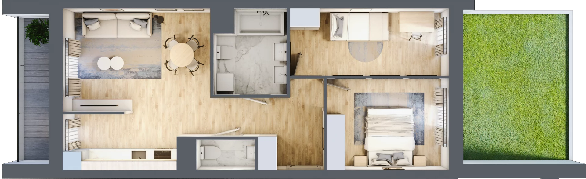3 pokoje, mieszkanie 62,09 m², parter, oferta nr L191, Osiedle Witaj etap II, Poznań, Naramowice, Naramowice, ul. Bielicowa