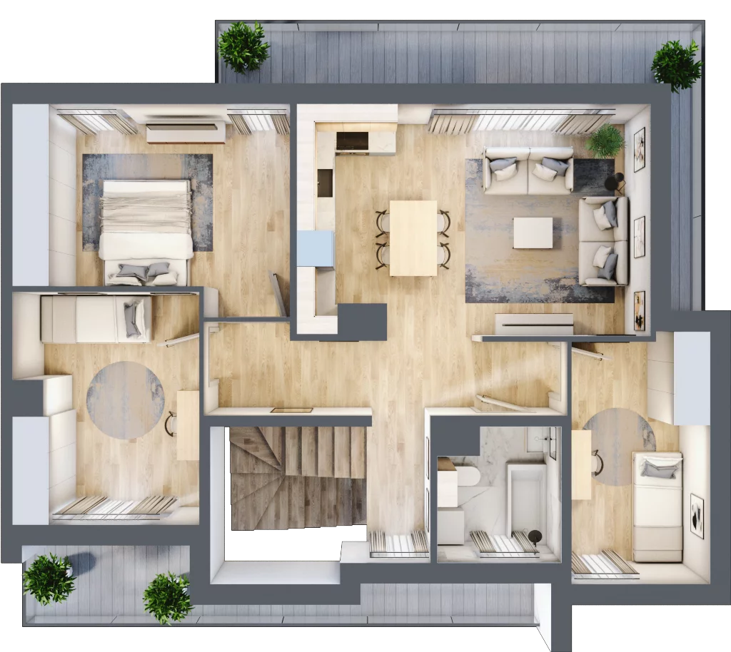 4 pokoje, mieszkanie 85,16 m², piętro 1, oferta nr 18/B2/2, Jeziorowa Prestige House, Warszawa, Wawer, Zerzeń, ul. Jeziorowa