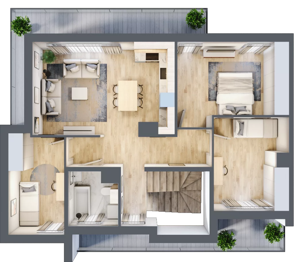 4 pokoje, mieszkanie 85,16 m², piętro 1, oferta nr 19/B1/2, Jeziorowa Prestige House, Warszawa, Wawer, Zerzeń, ul. Jeziorowa