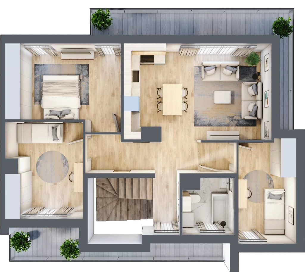 4 pokoje, mieszkanie 85,16 m², piętro 1, oferta nr 24/B2/2, Jeziorowa Prestige House, Warszawa, Wawer, Zerzeń, ul. Jeziorowa