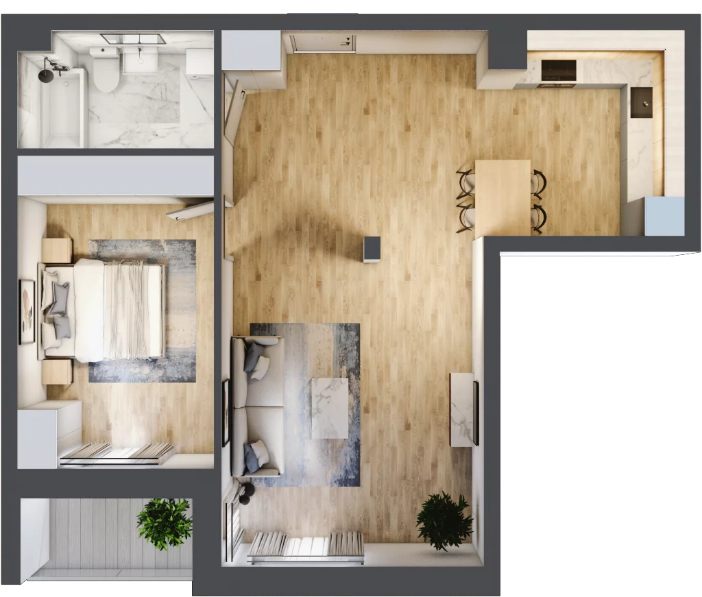 2 pokoje, mieszkanie 61,43 m², piętro 1, oferta nr 1, Szymanów Dom i Natura, Szymanów, Szymanów 7
