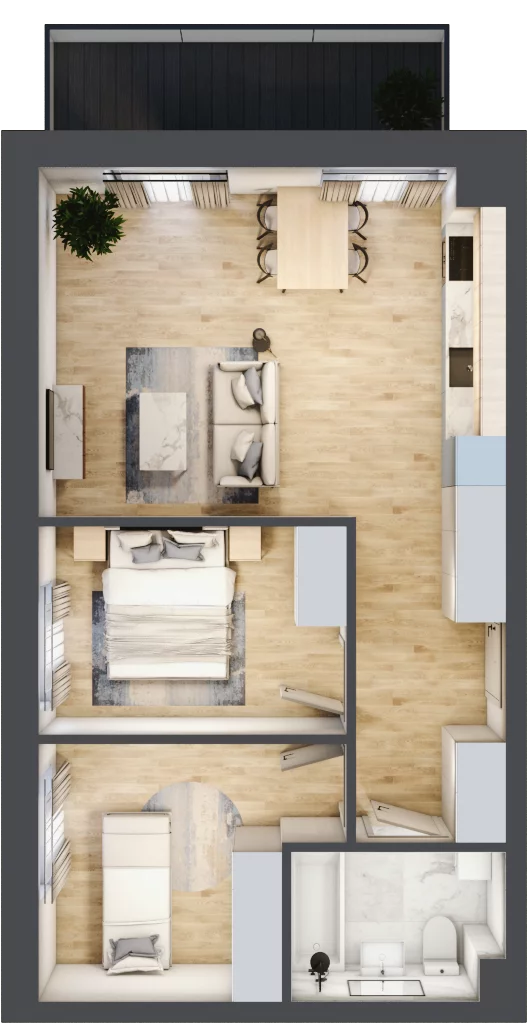 3 pokoje, mieszkanie 54,37 m², piętro 1, oferta nr 11, Szymanów Dom i Natura, Szymanów, Szymanów 7