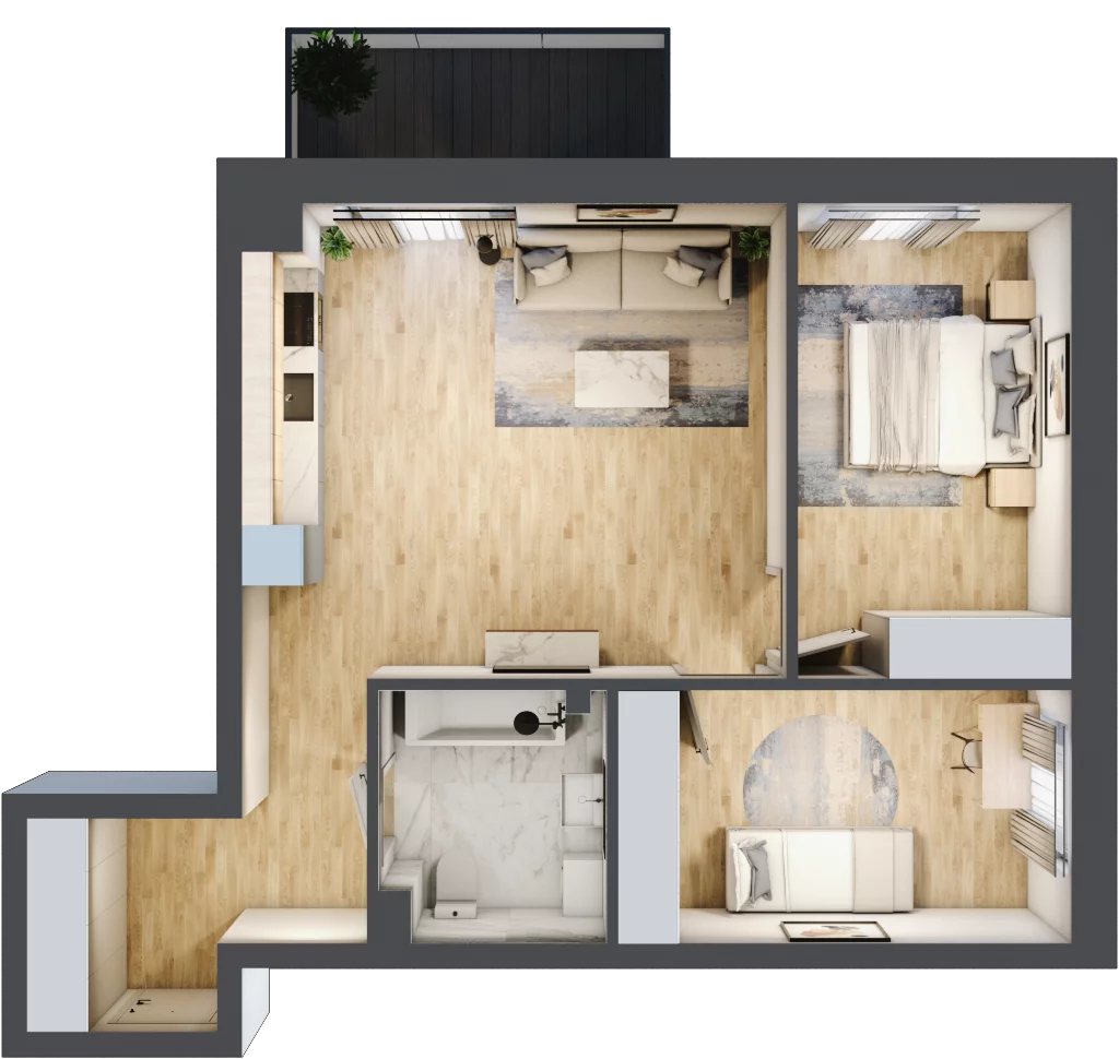 3 pokoje, mieszkanie 61,68 m², piętro 1, oferta nr 15, Szymanów Dom i Natura, Szymanów, Szymanów 7