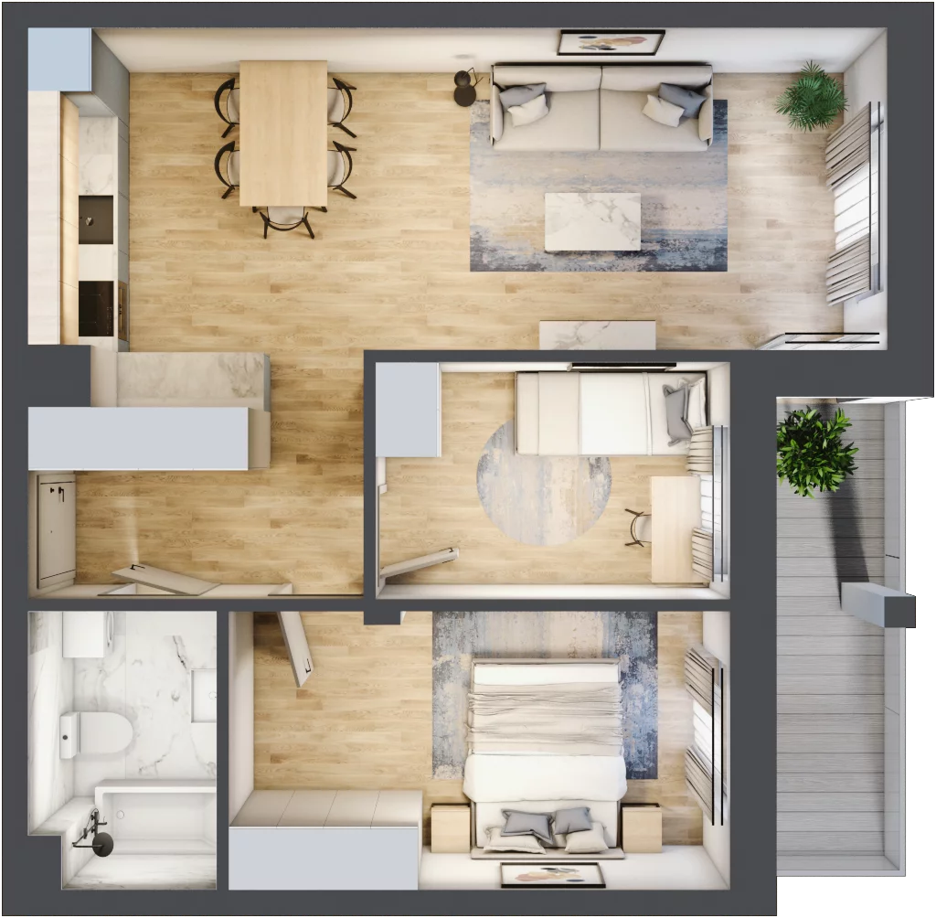3 pokoje, mieszkanie 57,58 m², piętro 1, oferta nr 16, Szymanów Dom i Natura, Szymanów, Szymanów 7