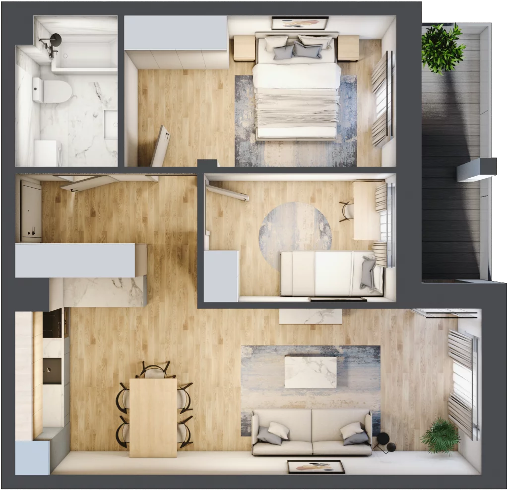 3 pokoje, mieszkanie 56,02 m², piętro 1, oferta nr 17, Szymanów Dom i Natura, Szymanów, Szymanów 7