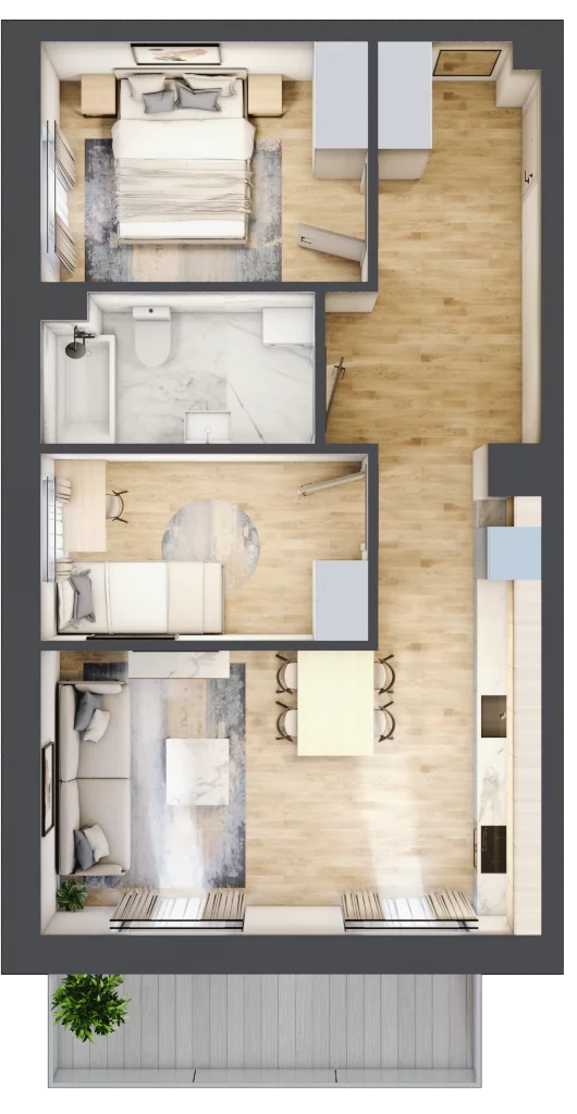 3 pokoje, mieszkanie 53,70 m², piętro 2, oferta nr 26, Szymanów Dom i Natura, Szymanów, Szymanów 7