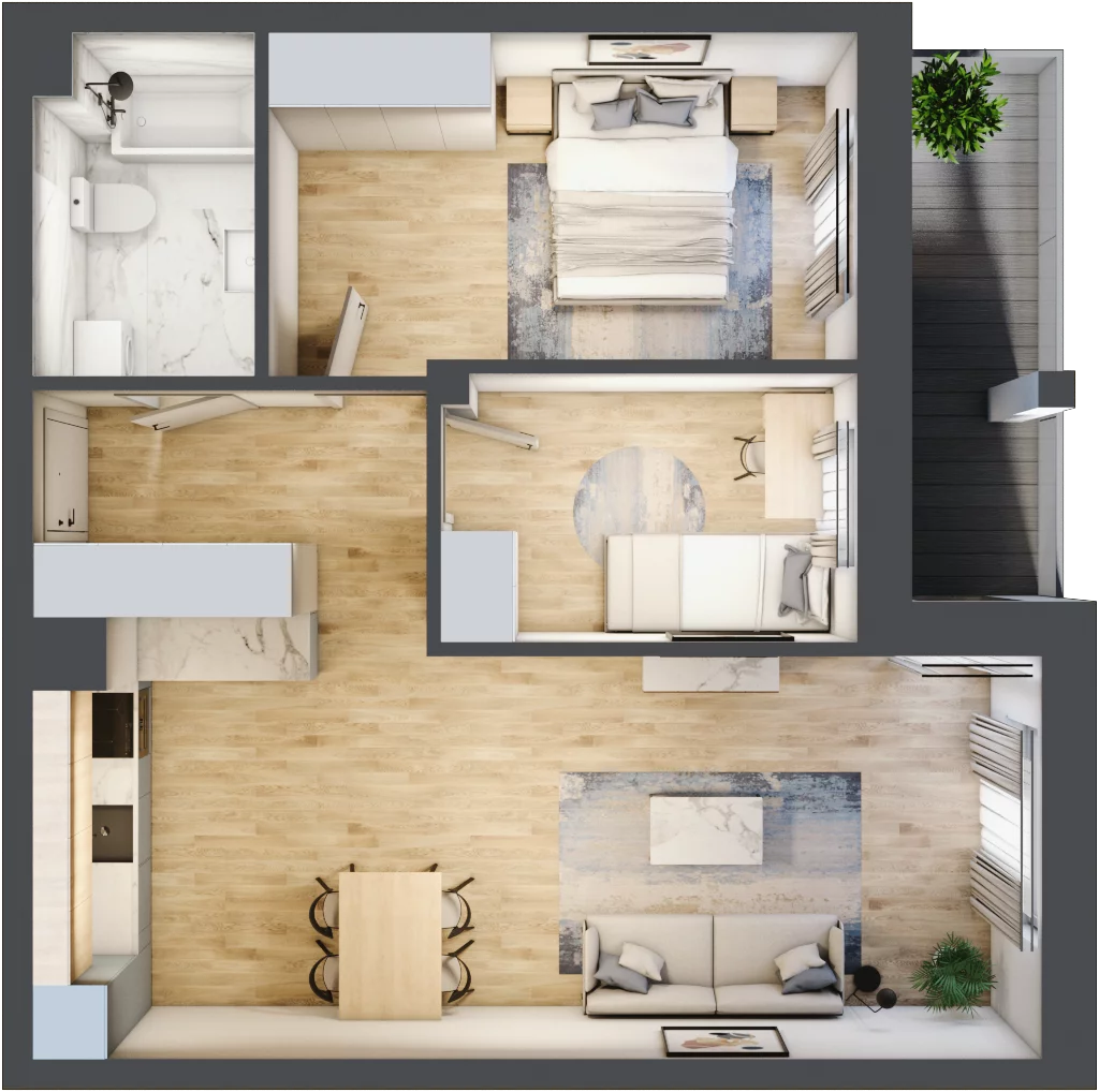 3 pokoje, mieszkanie 58,57 m², piętro 2, oferta nr 43, Szymanów Dom i Natura, Szymanów, Szymanów 7
