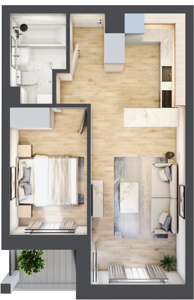 2 pokoje, mieszkanie 38,12 m², piętro 3, oferta nr 47, Szymanów Dom i Natura, Szymanów, Szymanów 7