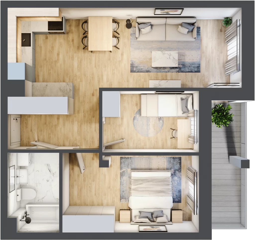 3 pokoje, mieszkanie 54,73 m², piętro 3, oferta nr 65, Szymanów Dom i Natura, Szymanów, Szymanów 7