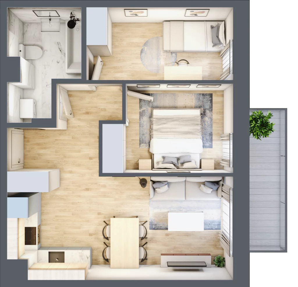 3 pokoje, mieszkanie 49,49 m², piętro 4, oferta nr 42, Na Wspólnej, Wólka Grodziska, ul. Wspólna 5