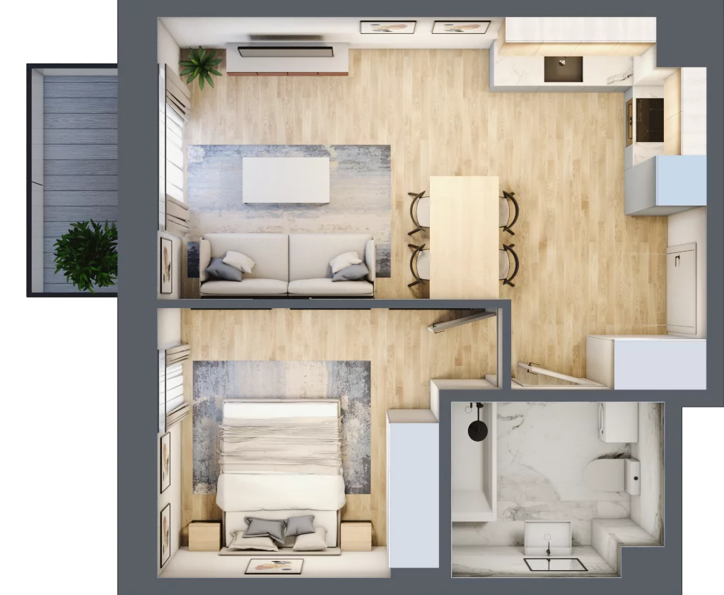 2 pokoje, mieszkanie 41,23 m², piętro 5, oferta nr 57, Na Wspólnej, Wólka Grodziska, ul. Wspólna 5