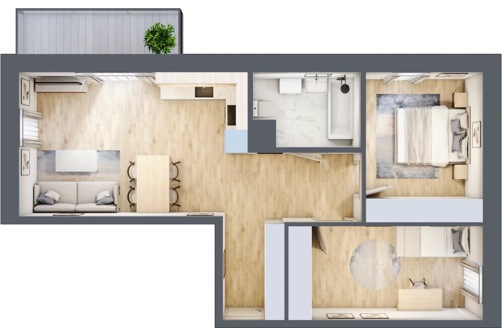3 pokoje, mieszkanie 61,65 m², piętro 5, oferta nr 60, Na Wspólnej, Wólka Grodziska, ul. Wspólna 5