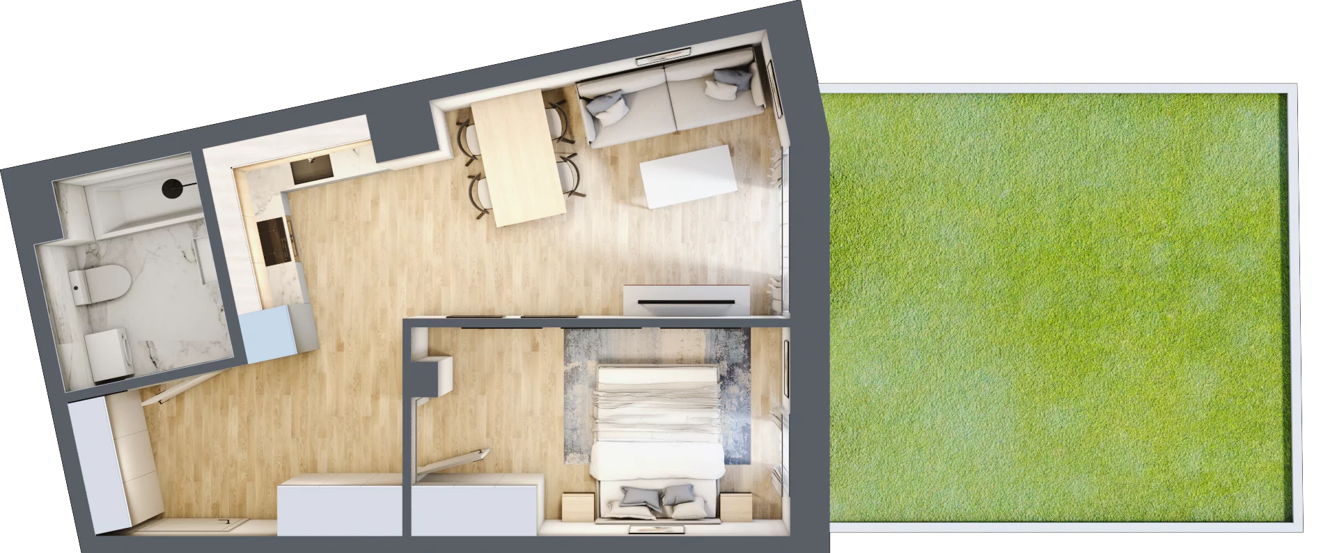 2 pokoje, mieszkanie 43,45 m², parter, oferta nr 70, Na Wspólnej, Wólka Grodziska, ul. Wspólna 5