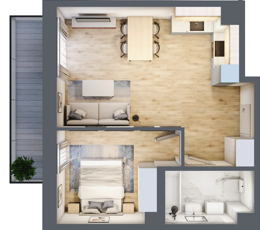 2 pokoje, mieszkanie 43,88 m², piętro 1, oferta nr 78, Na Wspólnej, Wólka Grodziska, ul. Wspólna 5