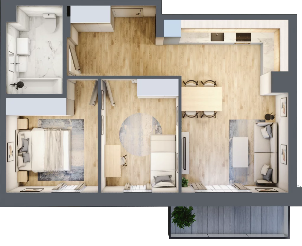 3 pokoje, mieszkanie 60,20 m², piętro 2, oferta nr 84, Na Wspólnej, Wólka Grodziska, ul. Wspólna 5