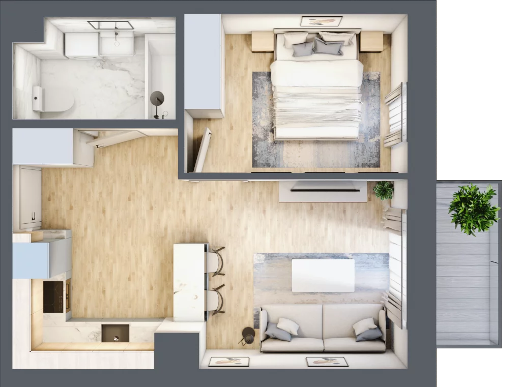 2 pokoje, mieszkanie 37,13 m², piętro 5, oferta nr 127, Na Wspólnej, Wólka Grodziska, ul. Wspólna 5