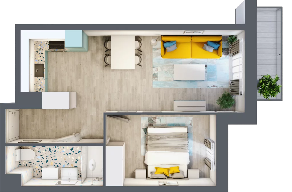 2 pokoje, mieszkanie 40,11 m², piętro 2, oferta nr 25, Julianów Verde, Julianów, ul. Urbanistów