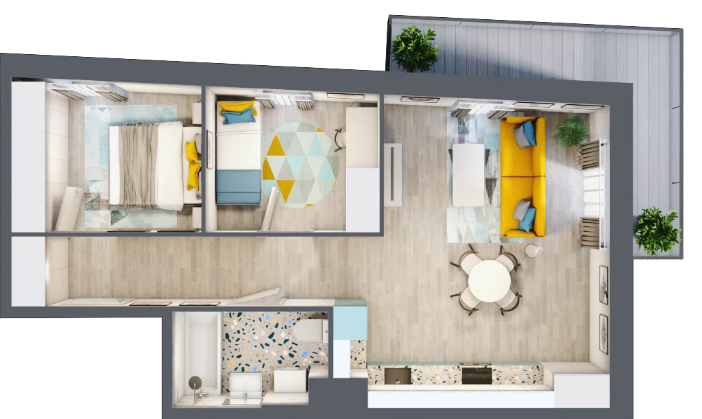 3 pokoje, mieszkanie 53,71 m², piętro 2, oferta nr 24, Julianów Verde, Julianów, ul. Urbanistów
