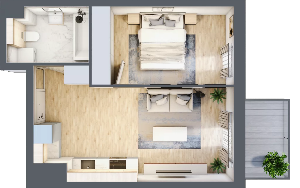 2 pokoje, mieszkanie 36,86 m², piętro 7, oferta nr E.369, Centralna Vita, Kraków, Czyżyny, ul. Ciesielskiego