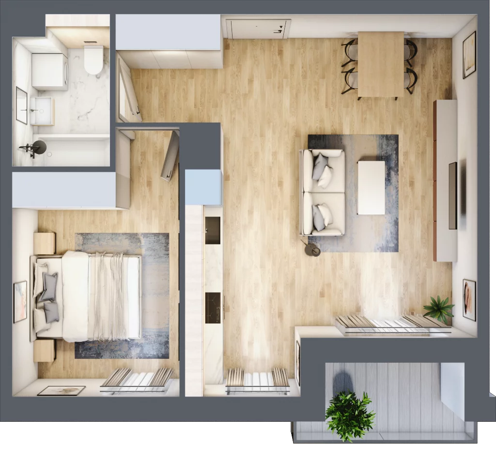 2 pokoje, mieszkanie 46,63 m², piętro 7, oferta nr E.367, Centralna Vita, Kraków, Czyżyny, ul. Ciesielskiego