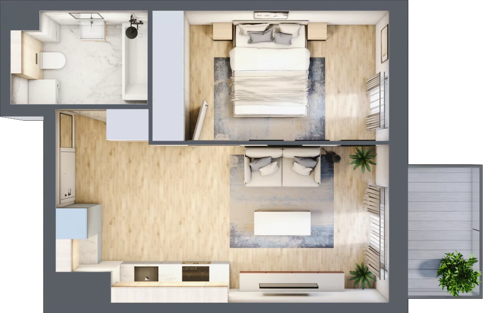 2 pokoje, mieszkanie 36,93 m², piętro 6, oferta nr E.361, Centralna Vita, Kraków, Czyżyny, ul. Ciesielskiego