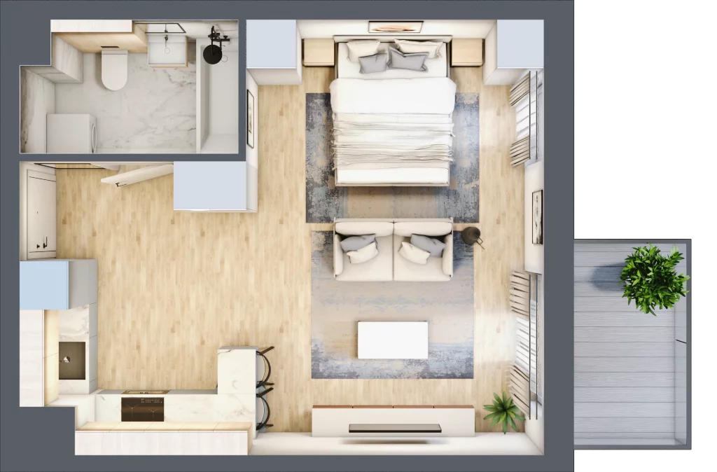1 pokój, mieszkanie 33,82 m², piętro 5, oferta nr E.039, Centralna Vita, Kraków, Czyżyny, ul. Ciesielskiego