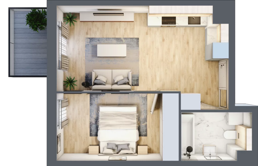 2 pokoje, mieszkanie 38,07 m², piętro 6, oferta nr E.124, Centralna Vita, Kraków, Czyżyny, ul. Ciesielskiego