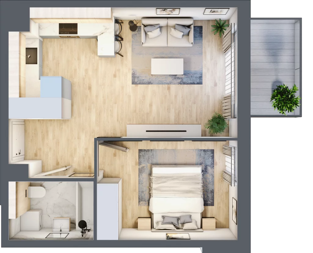 2 pokoje, mieszkanie 41,30 m², piętro 7, oferta nr E.083, Centralna Vita, Kraków, Czyżyny, ul. Ciesielskiego