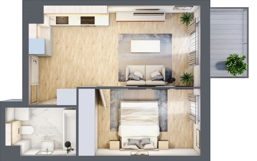 2 pokoje, mieszkanie 37,04 m², piętro 7, oferta nr E.050, Centralna Vita, Kraków, Czyżyny, ul. Ciesielskiego