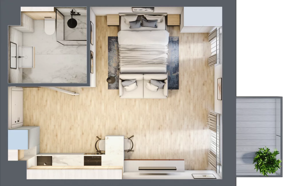 1 pokój, mieszkanie 32,98 m², piętro 4, oferta nr E.109, Centralna Vita, Kraków, Czyżyny, ul. Ciesielskiego
