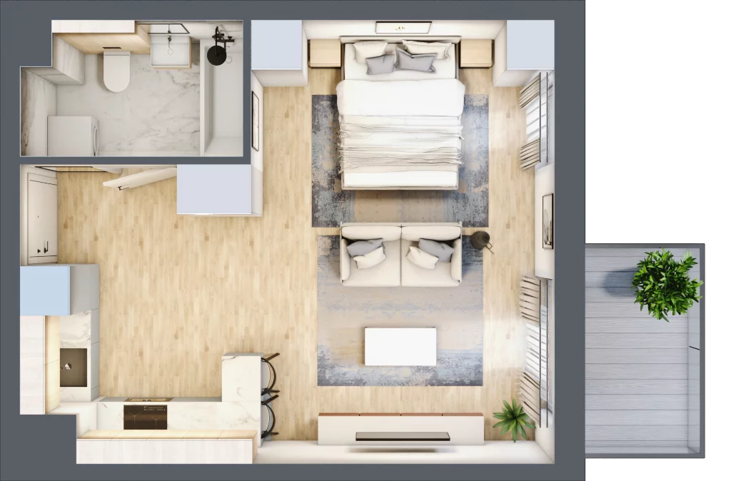 1 pokój, mieszkanie 34,00 m², piętro 4, oferta nr E.032, Centralna Vita, Kraków, Czyżyny, ul. Ciesielskiego