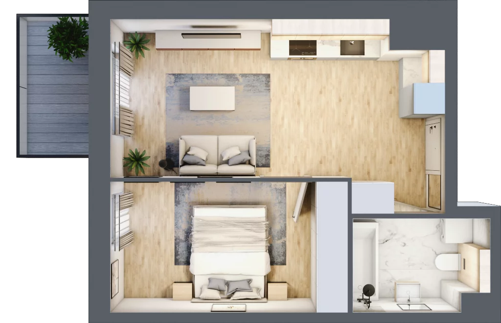 2 pokoje, mieszkanie 36,93 m², piętro 6, oferta nr E.043, Centralna Vita, Kraków, Czyżyny, ul. Ciesielskiego