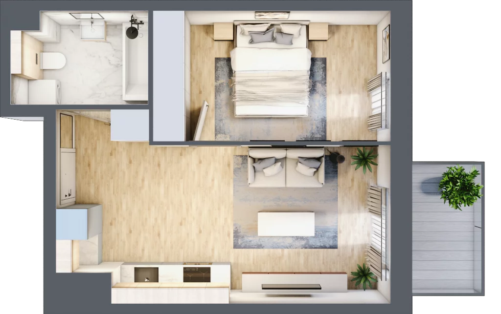 2 pokoje, mieszkanie 36,90 m², piętro 5, oferta nr E.176, Centralna Vita, Kraków, Czyżyny, ul. Ciesielskiego