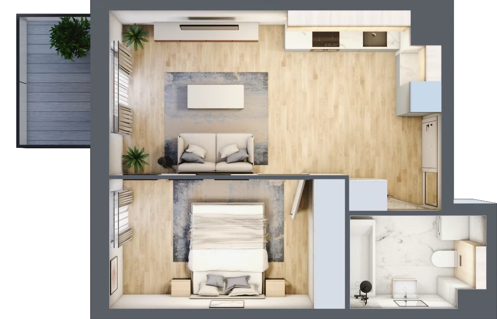 2 pokoje, mieszkanie 38,11 m², piętro 5, oferta nr E.118, Centralna Vita, Kraków, Czyżyny, ul. Ciesielskiego