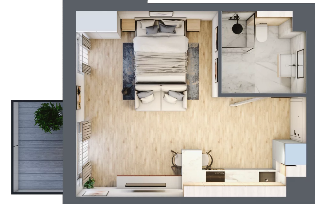 1 pokój, mieszkanie 32,84 m², piętro 2, oferta nr E.098, Centralna Vita, Kraków, Czyżyny, ul. Ciesielskiego