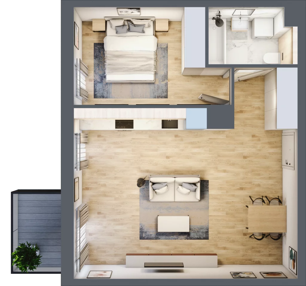 2 pokoje, mieszkanie 49,41 m², piętro 6, oferta nr E.182, Centralna Vita, Kraków, Czyżyny, ul. Ciesielskiego