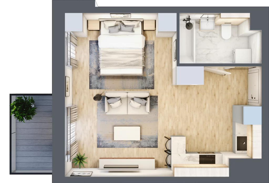 1 pokój, mieszkanie 33,76 m², piętro 4, oferta nr E.029, Centralna Vita, Kraków, Czyżyny, ul. Ciesielskiego