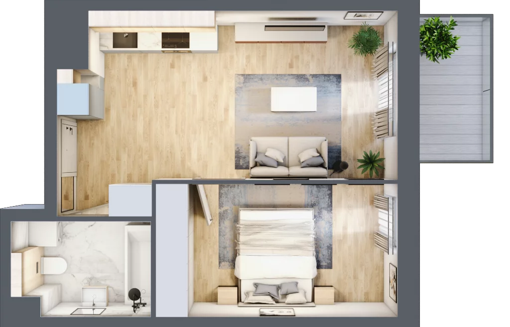 2 pokoje, mieszkanie 37,61 m², piętro 4, oferta nr E.110, Centralna Vita, Kraków, Czyżyny, ul. Ciesielskiego