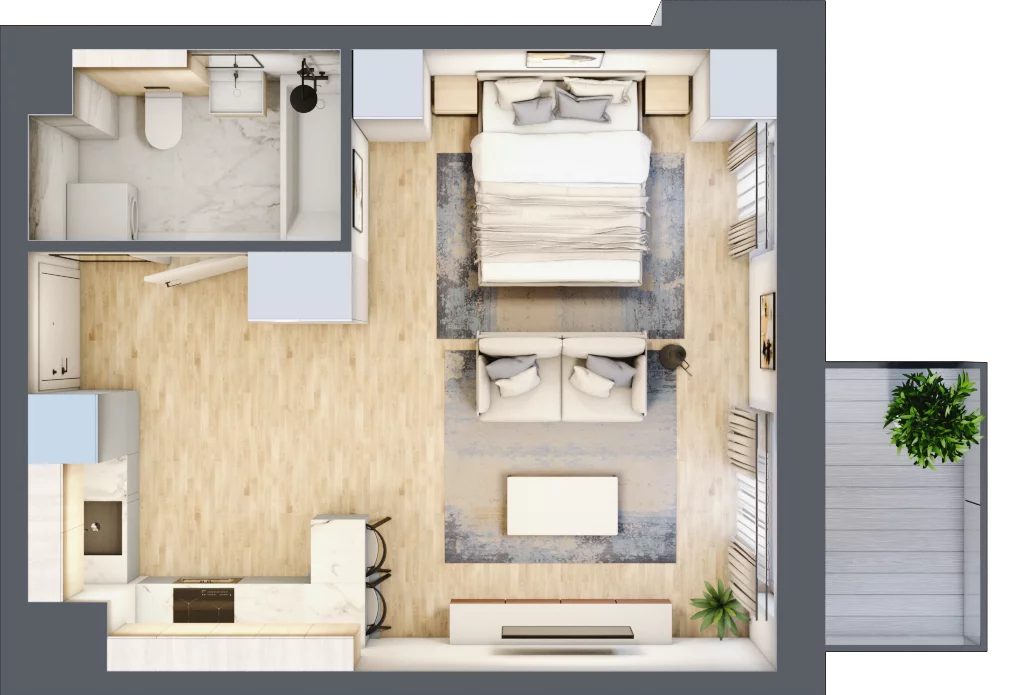 1 pokój, mieszkanie 33,88 m², piętro 7, oferta nr E.275, Centralna Vita, Kraków, Czyżyny, ul. Ciesielskiego