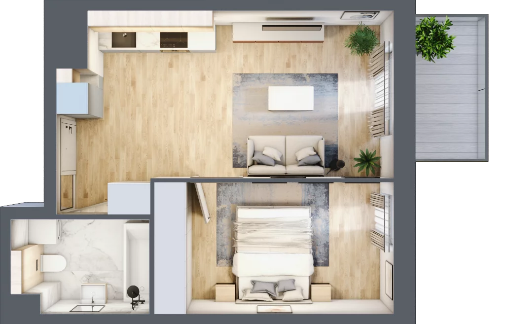 2 pokoje, mieszkanie 37,85 m², piętro 5, oferta nr E.117, Centralna Vita, Kraków, Czyżyny, ul. Ciesielskiego