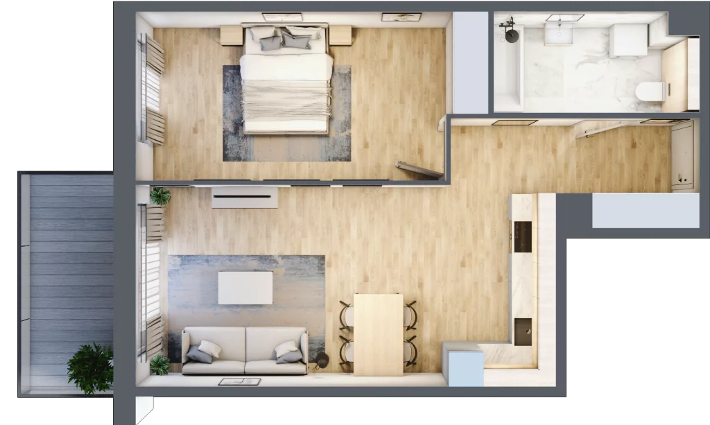 2 pokoje, mieszkanie 50,89 m², piętro 3, oferta nr A.029, Żabiniec Vita, Kraków, Krowodrza, ul. Żabiniec 56