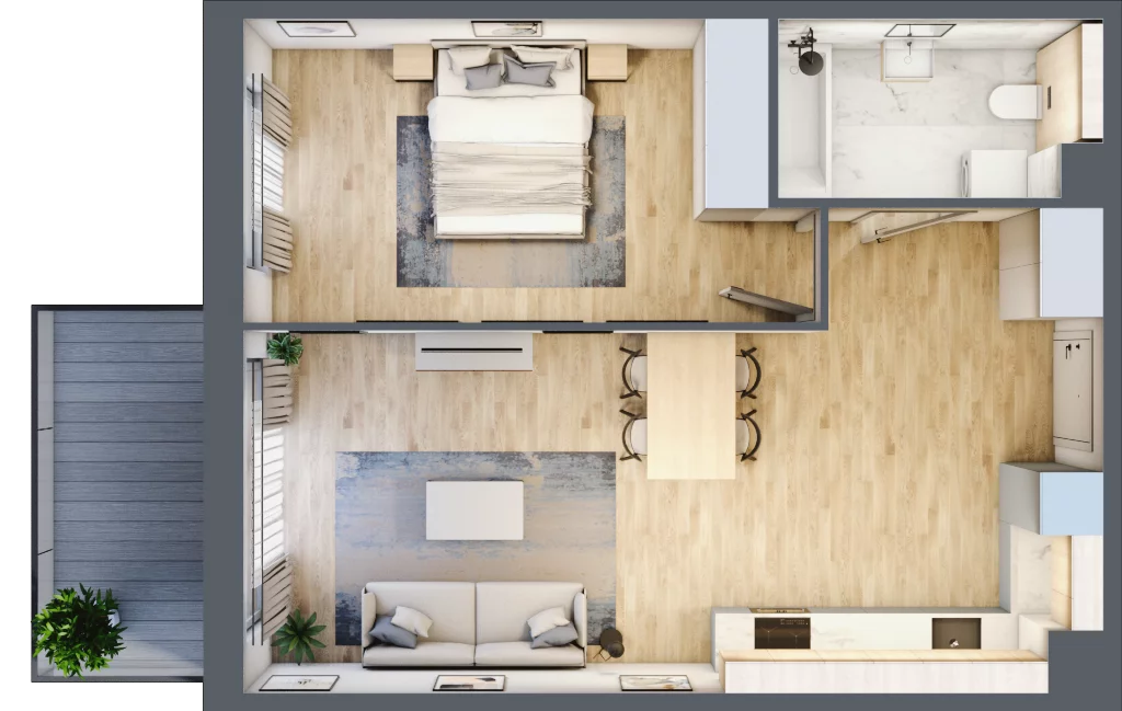 2 pokoje, mieszkanie 48,34 m², piętro 3, oferta nr A.107, Żabiniec Vita, Kraków, Krowodrza, ul. Żabiniec 56