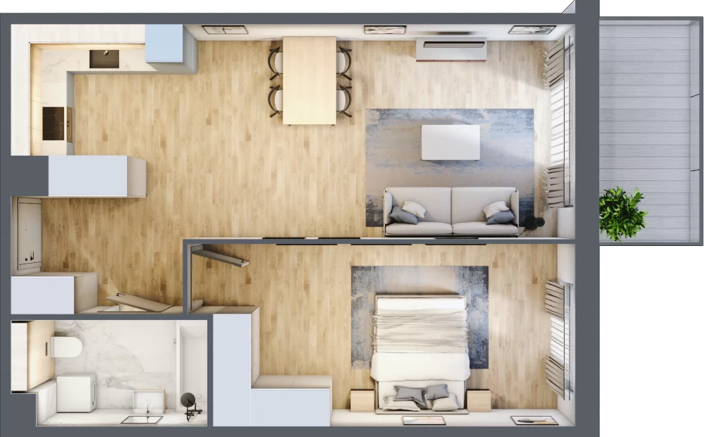 2 pokoje, mieszkanie 53,21 m², piętro 3, oferta nr A.100, Żabiniec Vita, Kraków, Krowodrza, ul. Żabiniec 56