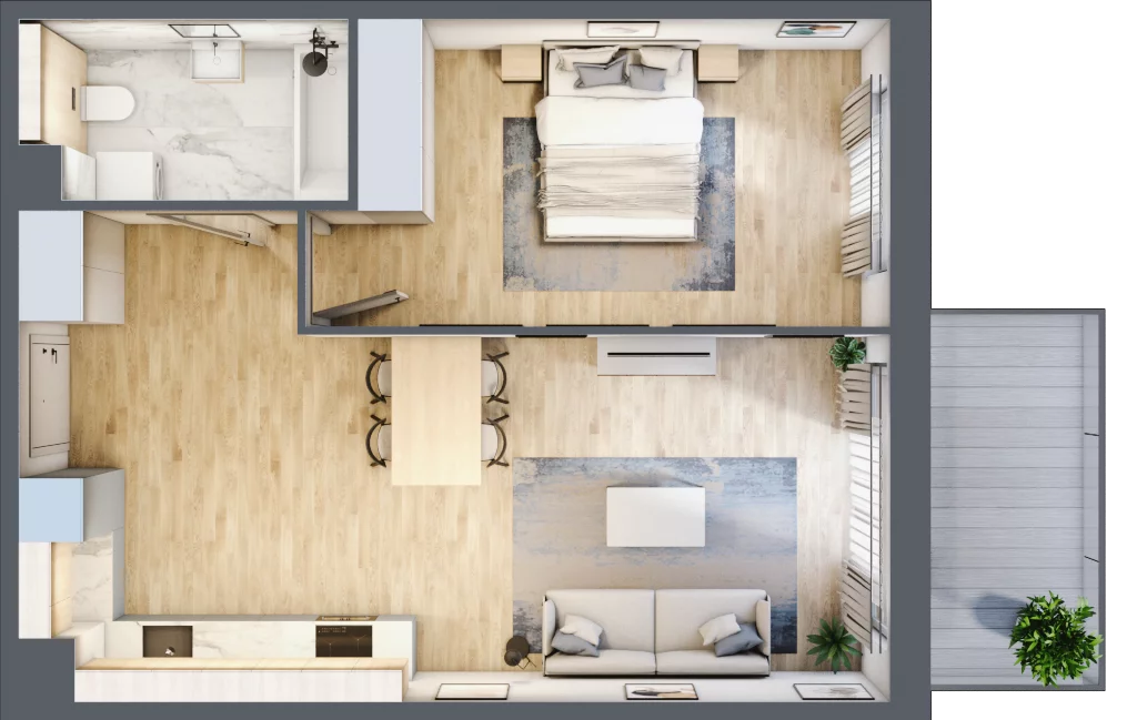 2 pokoje, mieszkanie 48,34 m², piętro 4, oferta nr A.037, Żabiniec Vita, Kraków, Krowodrza, ul. Żabiniec 56