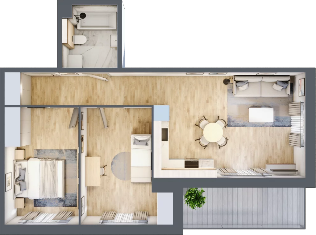 3 pokoje, mieszkanie 60,57 m², piętro 2, oferta nr A.015, Żabiniec Vita, Kraków, Krowodrza, ul. Żabiniec 56