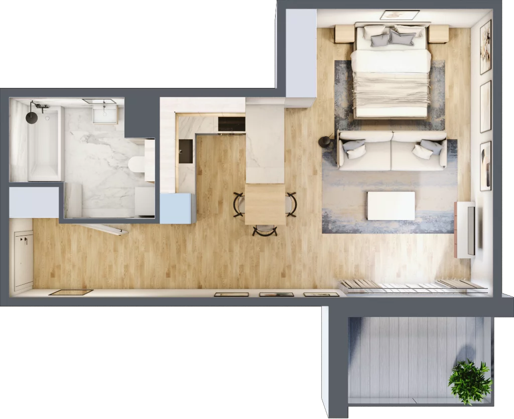 1 pokój, mieszkanie 40,73 m², piętro 1, oferta nr A.065, Żabiniec Vita, Kraków, Krowodrza, ul. Żabiniec 56