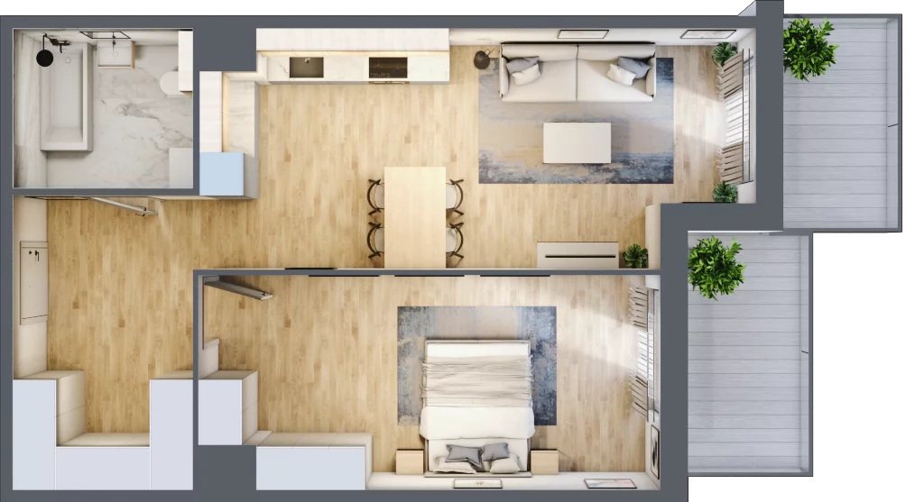 2 pokoje, mieszkanie 55,76 m², piętro 2, oferta nr A.084, Żabiniec Vita, Kraków, Krowodrza, ul. Żabiniec 56